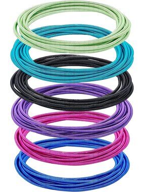 Colorful 60Pcs Stackable Guitar String Bracelets - 2mm Metal Stretch Jewelry